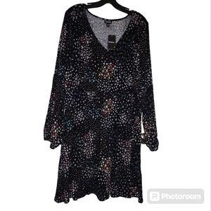 Plus Size 3X Torrid Disty Floral V Neck Long Sleeve Midi Dress Nwt 22/24